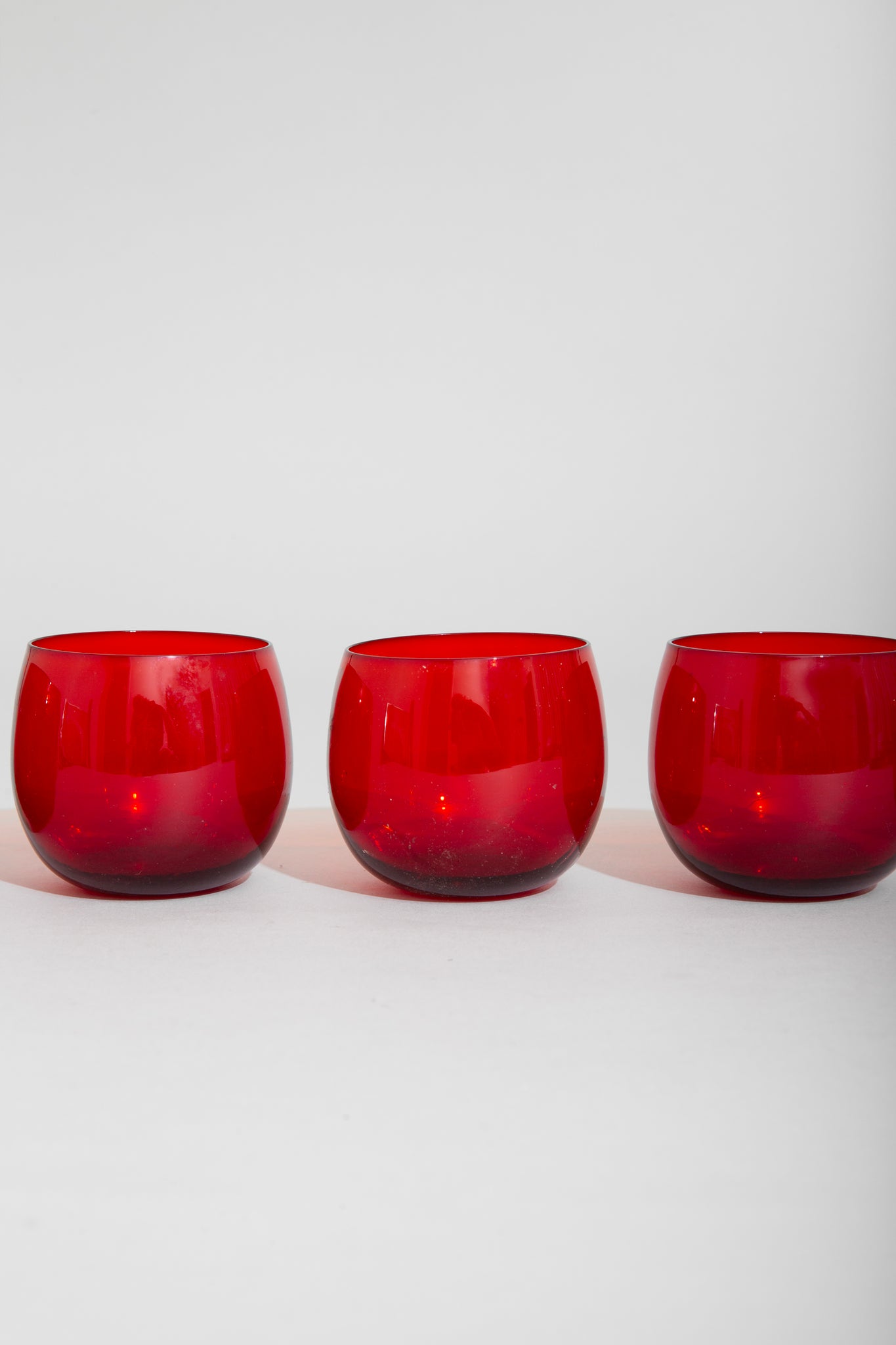 Red Modernist Glassware Set