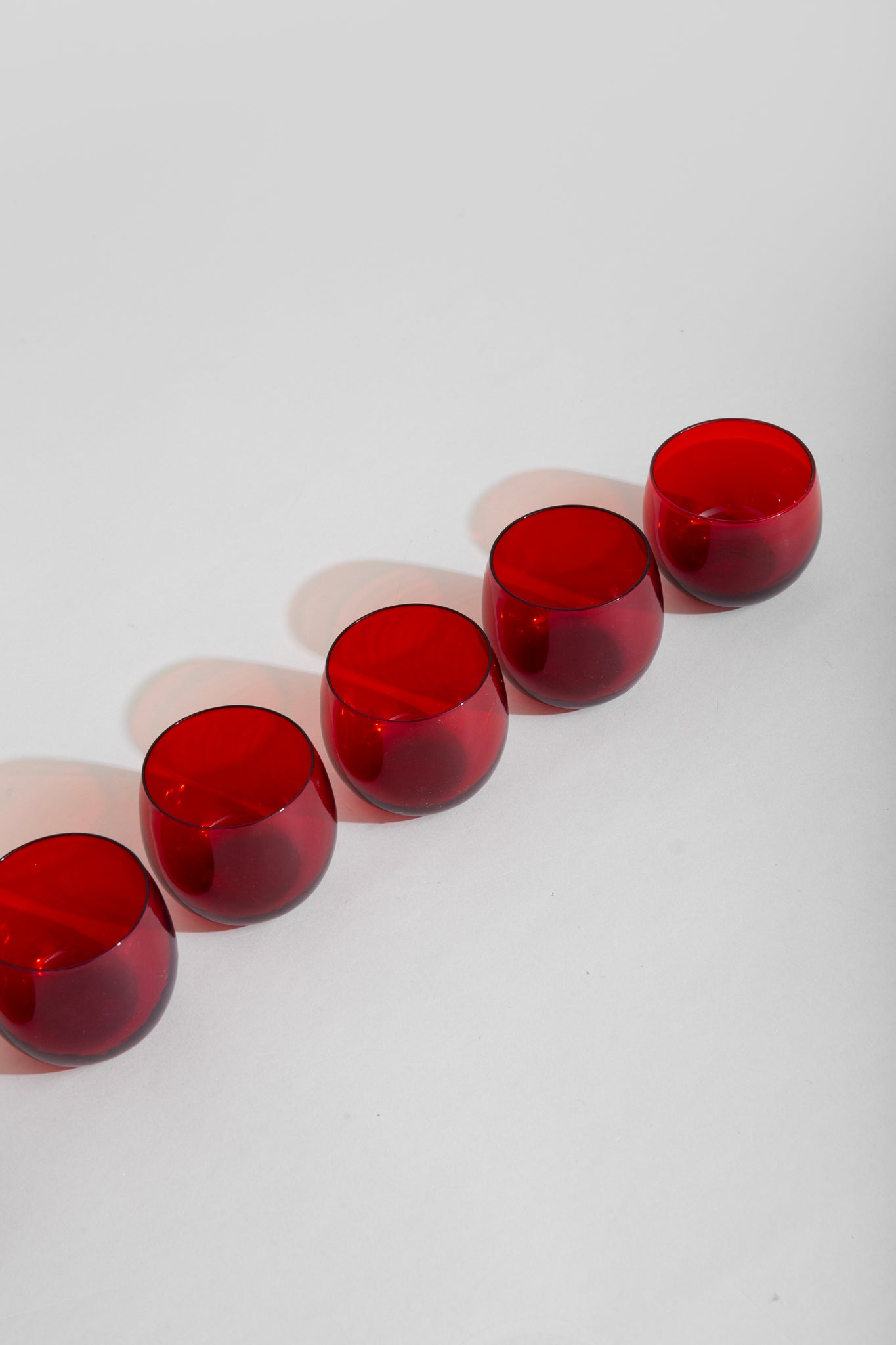 Red Modernist Glassware Set
