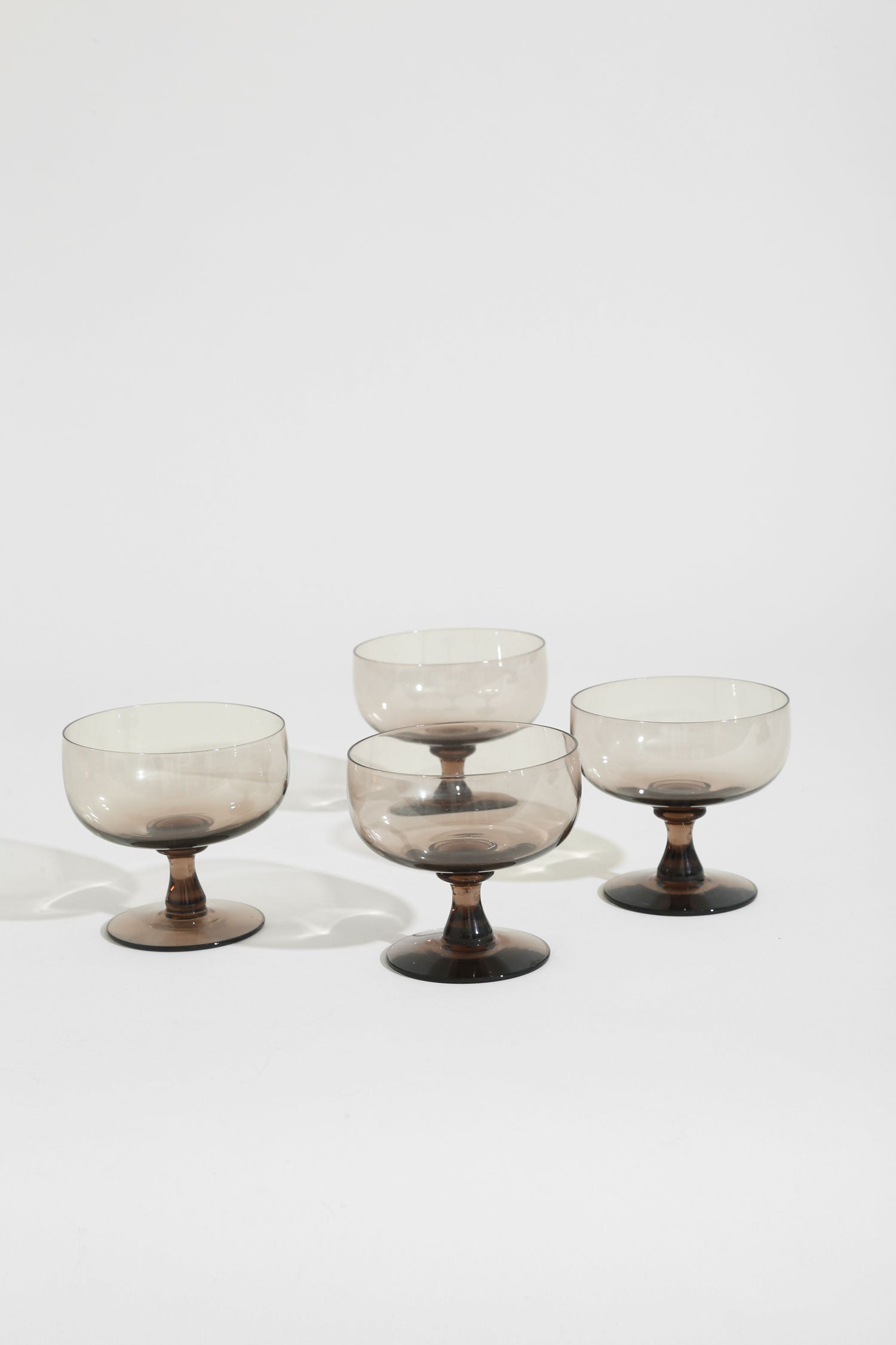 Smoky Glass Coupes - Set of 4