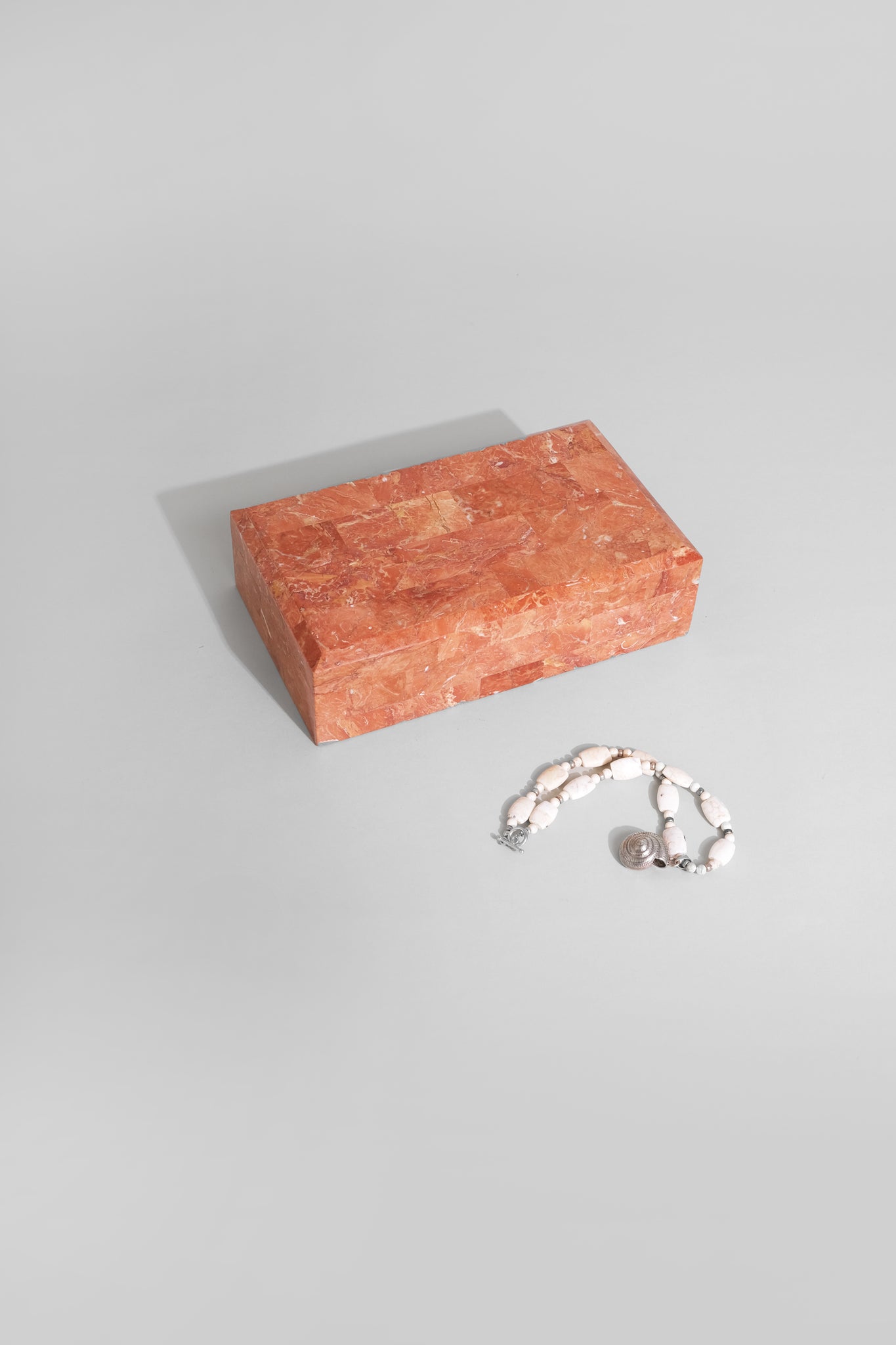 Coral Stone Jewelry Box