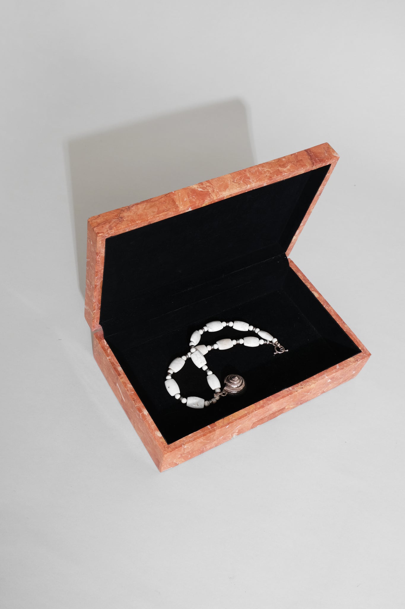 Coral Stone Jewelry Box