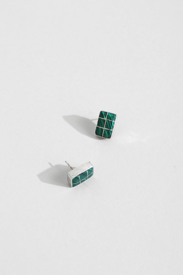 Malachite Grid Earrings