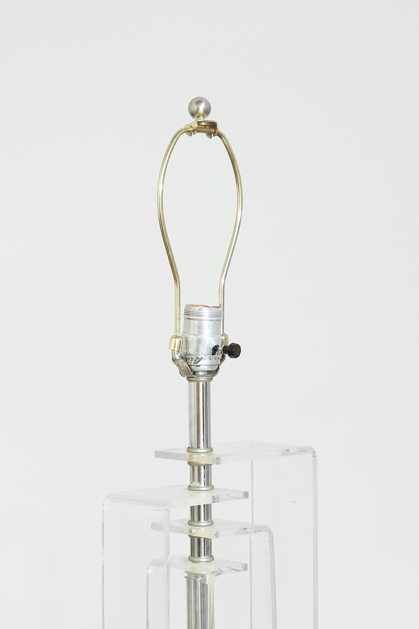 Geometric Lucite and Chrome Table Lamp