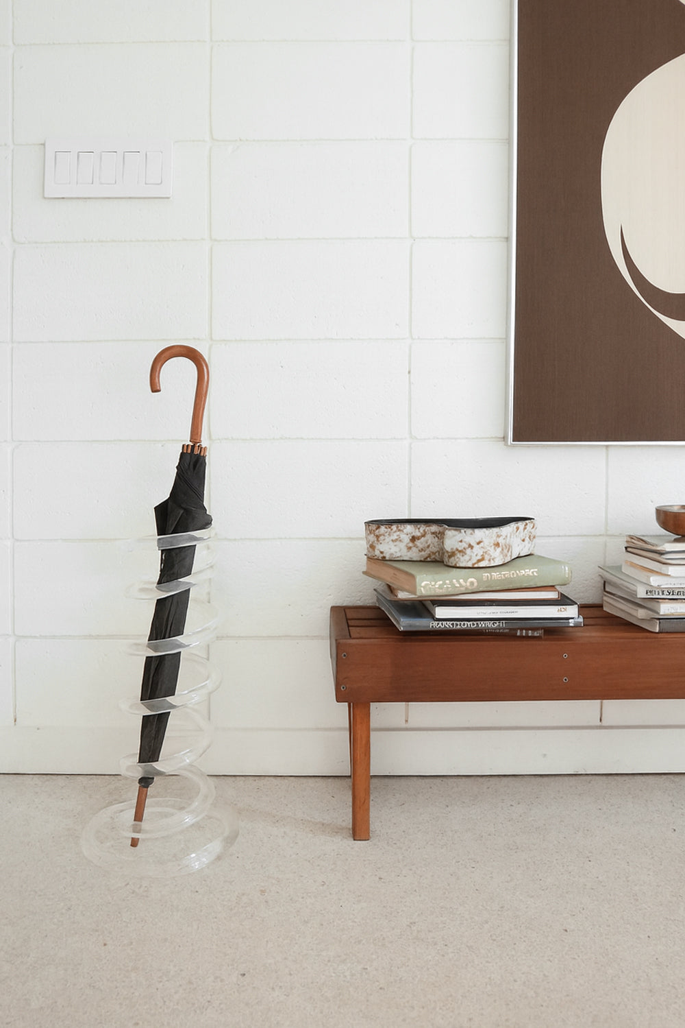 Lucite Spiral Umbrella Stand