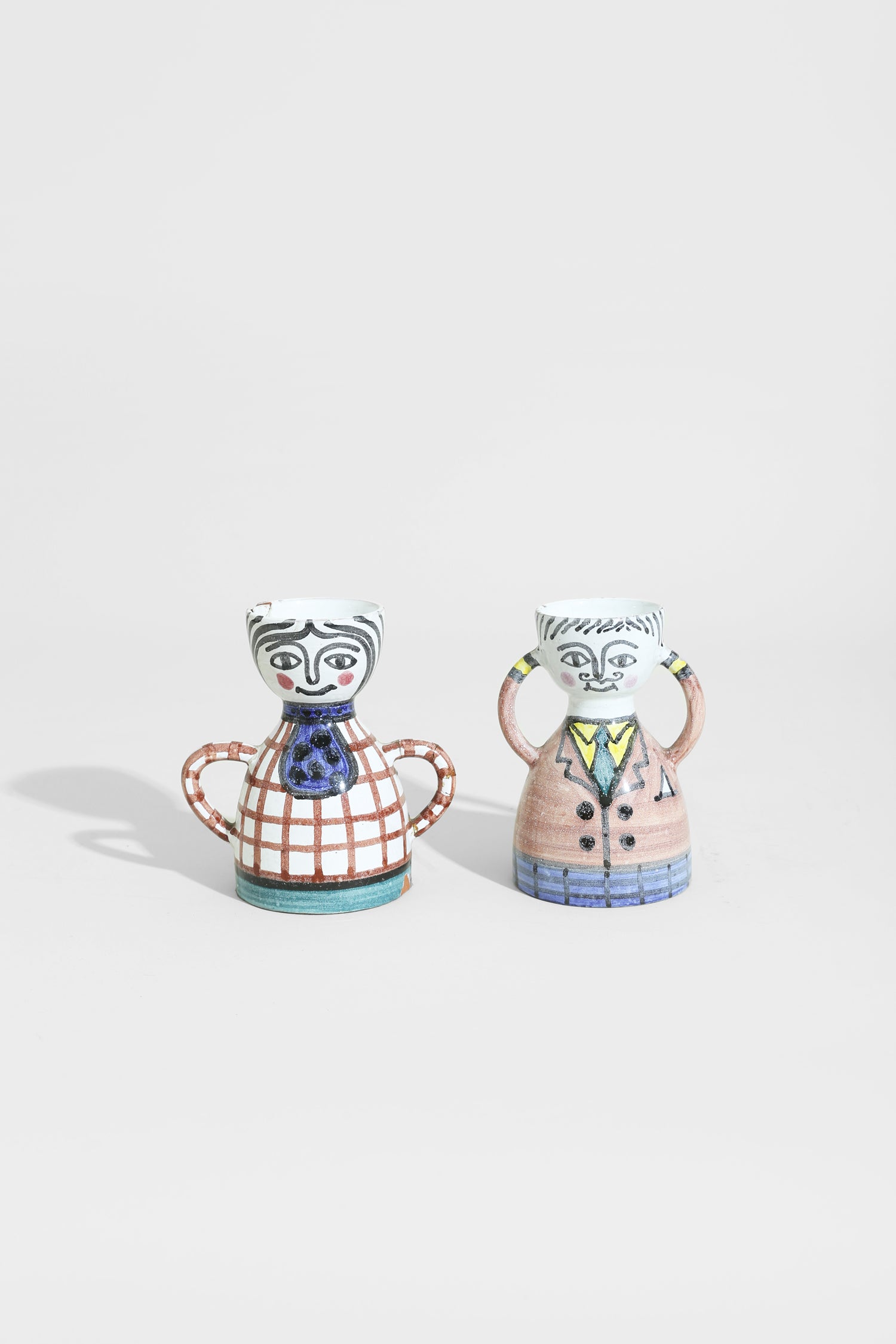 Figural Ceramic Vessels, Pair
