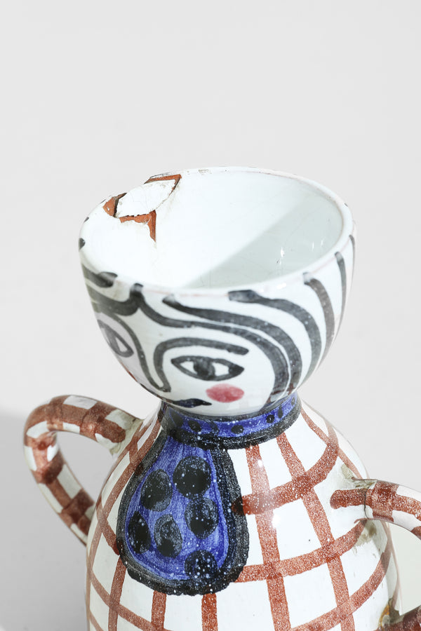 Figural Ceramic Vessels, Pair