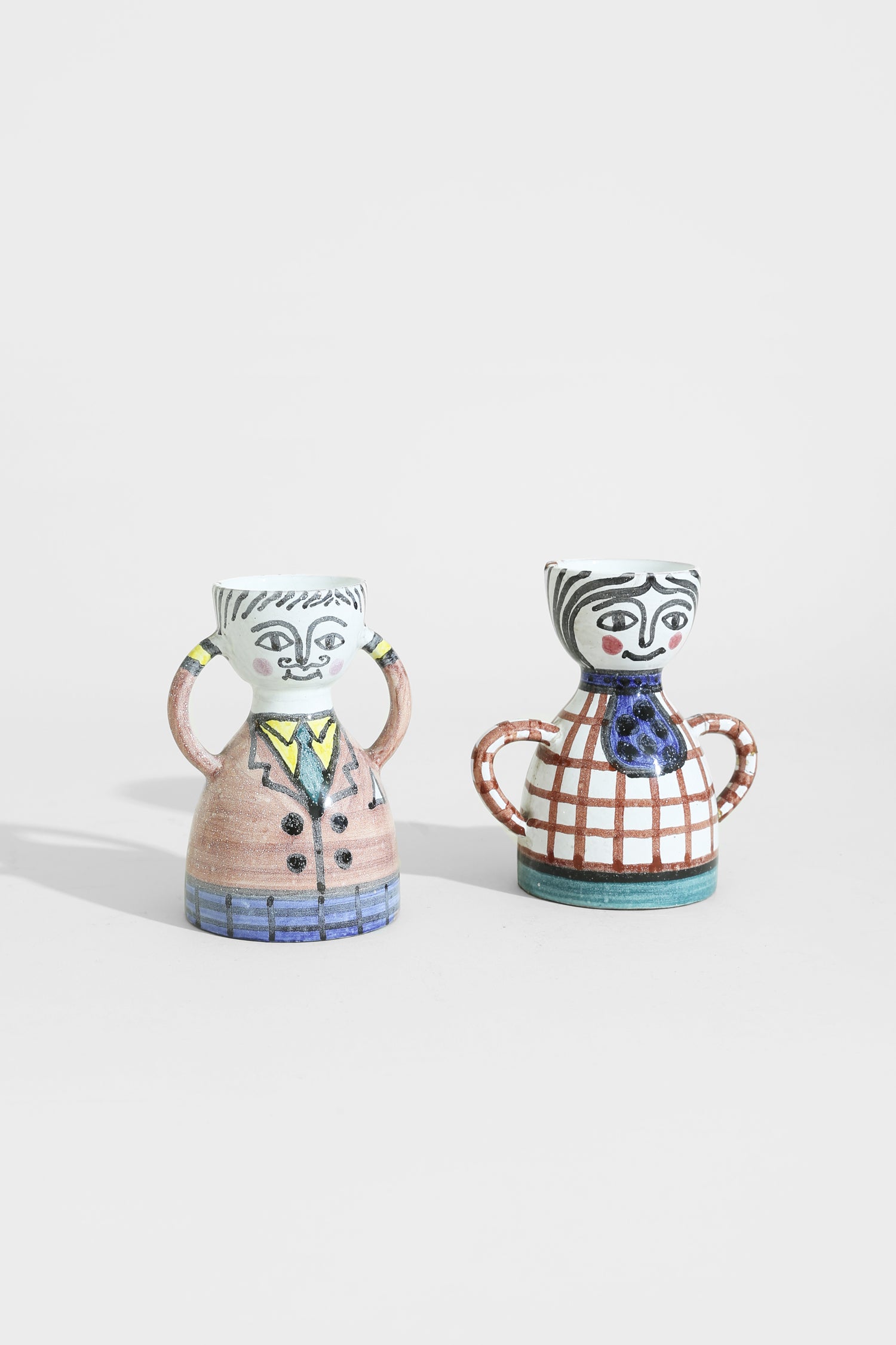Figural Ceramic Vessels, Pair
