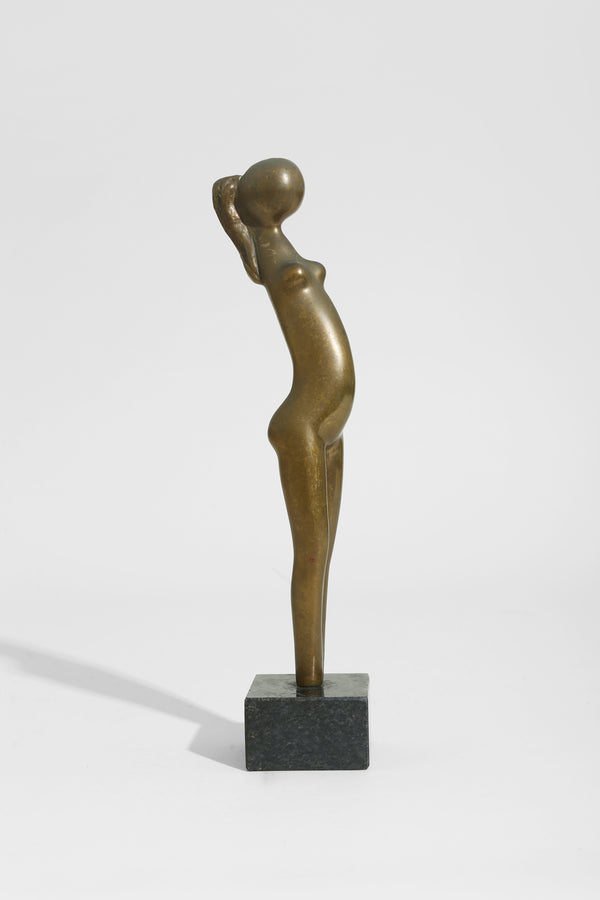 Modernist Brass Figure Sculpture