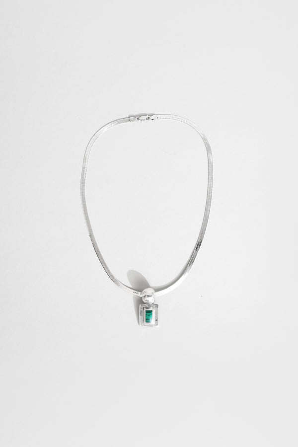 Malachite + Herringbone Necklace