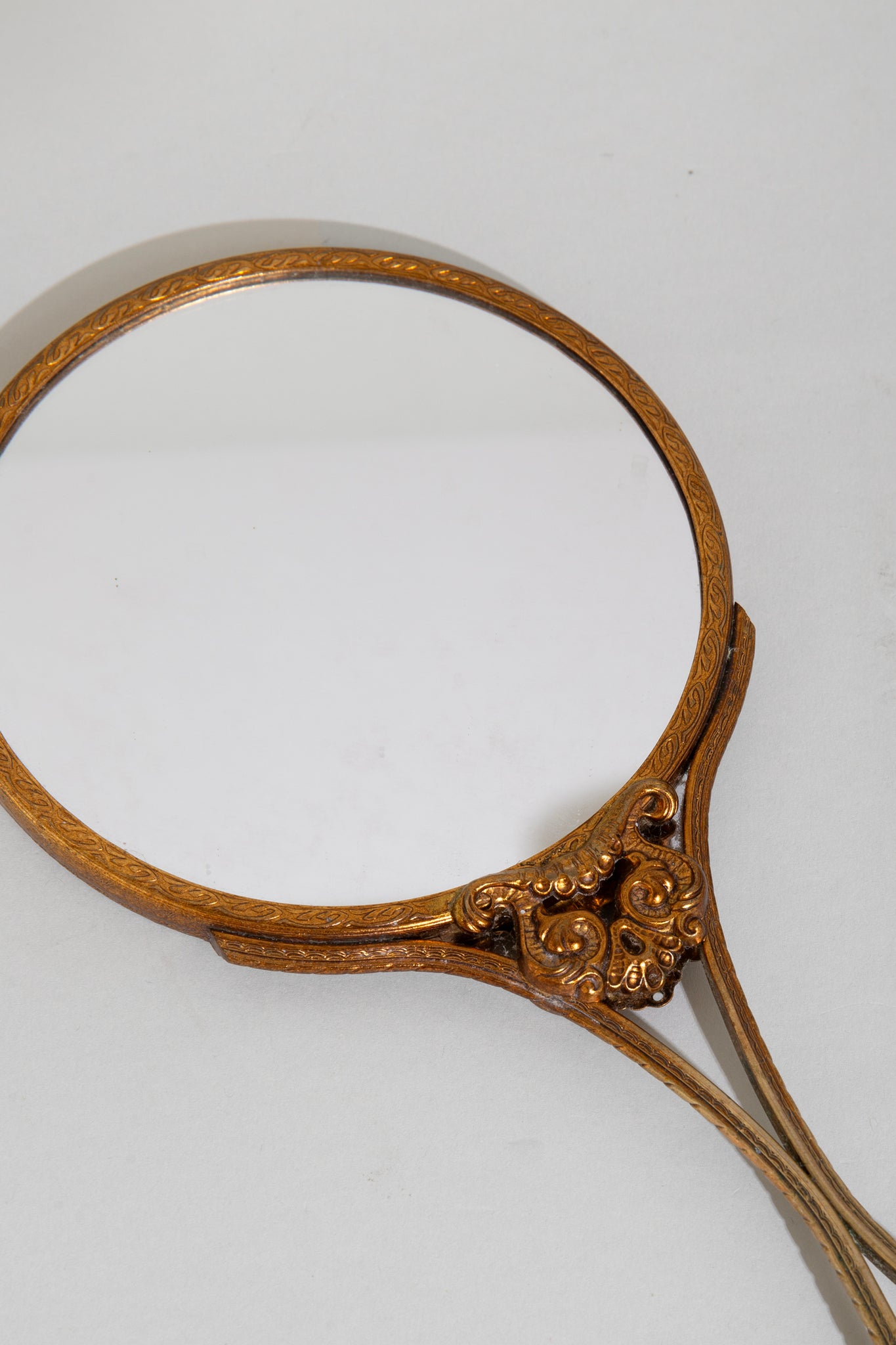 Gilded Antique Hand Mirror
