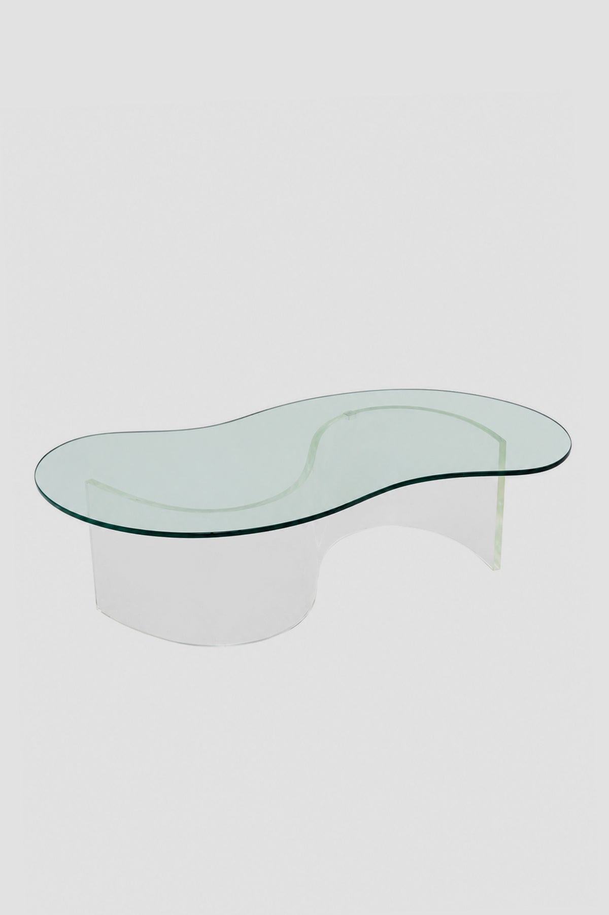 Biomorphic Lucite and Glass Coffee Table