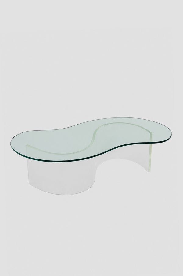 Biomorphic Lucite and Glass Coffee Table
