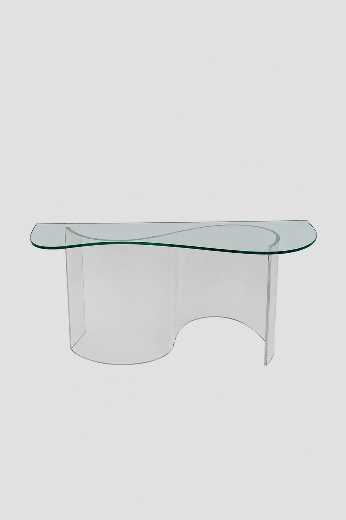 Biomorphic Lucite and Glass Console Table
