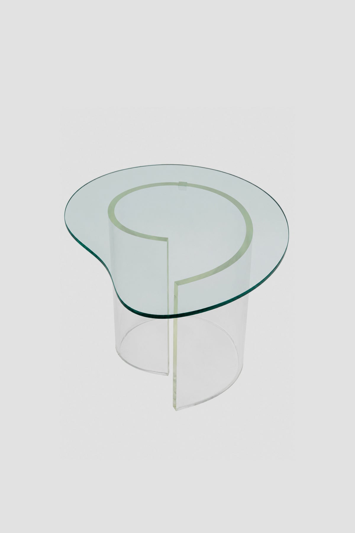 Biomorphic Lucite and Glass Side Table
