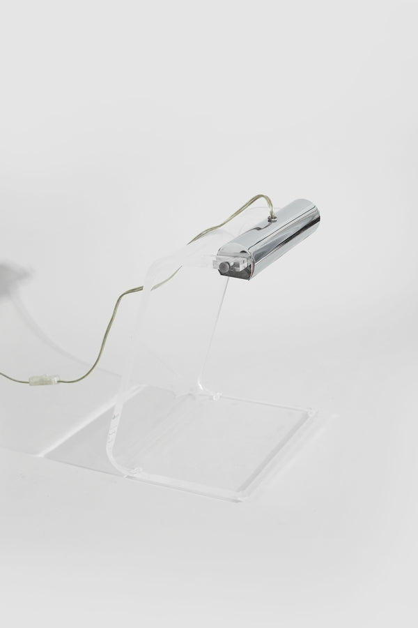 Lucite and Chrome Table Lamp