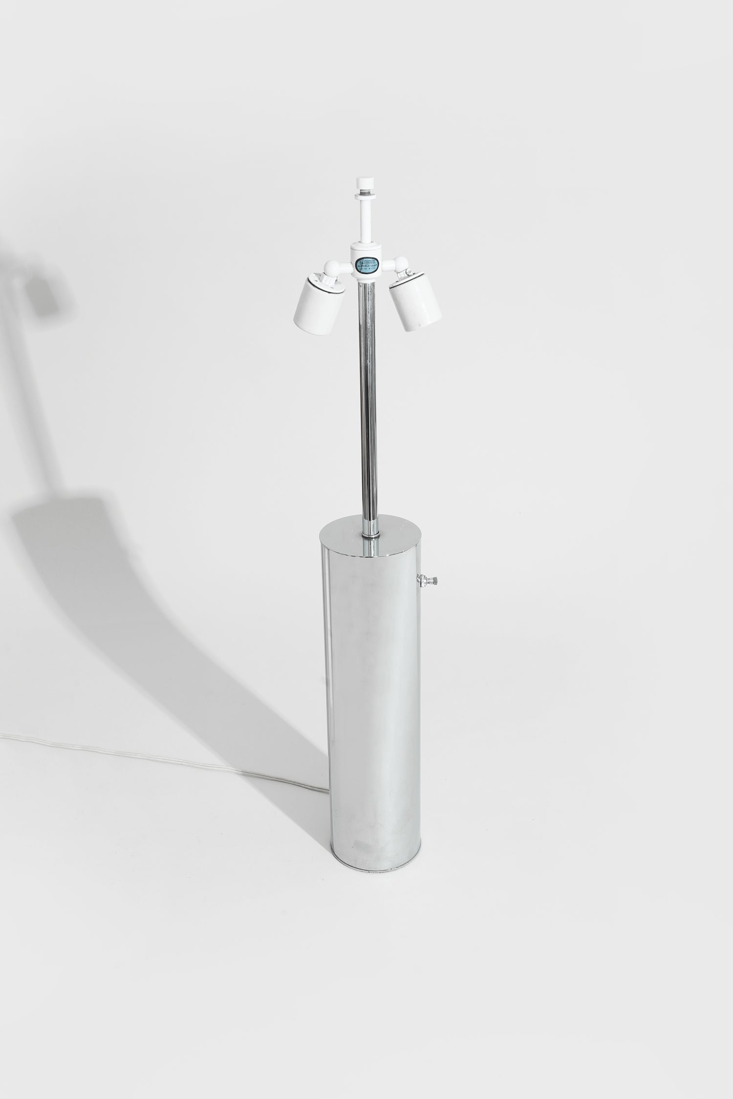 Cylindrical Chrome Table Lamp