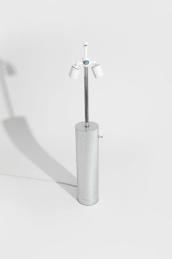 Cylindrical Chrome Table Lamp
