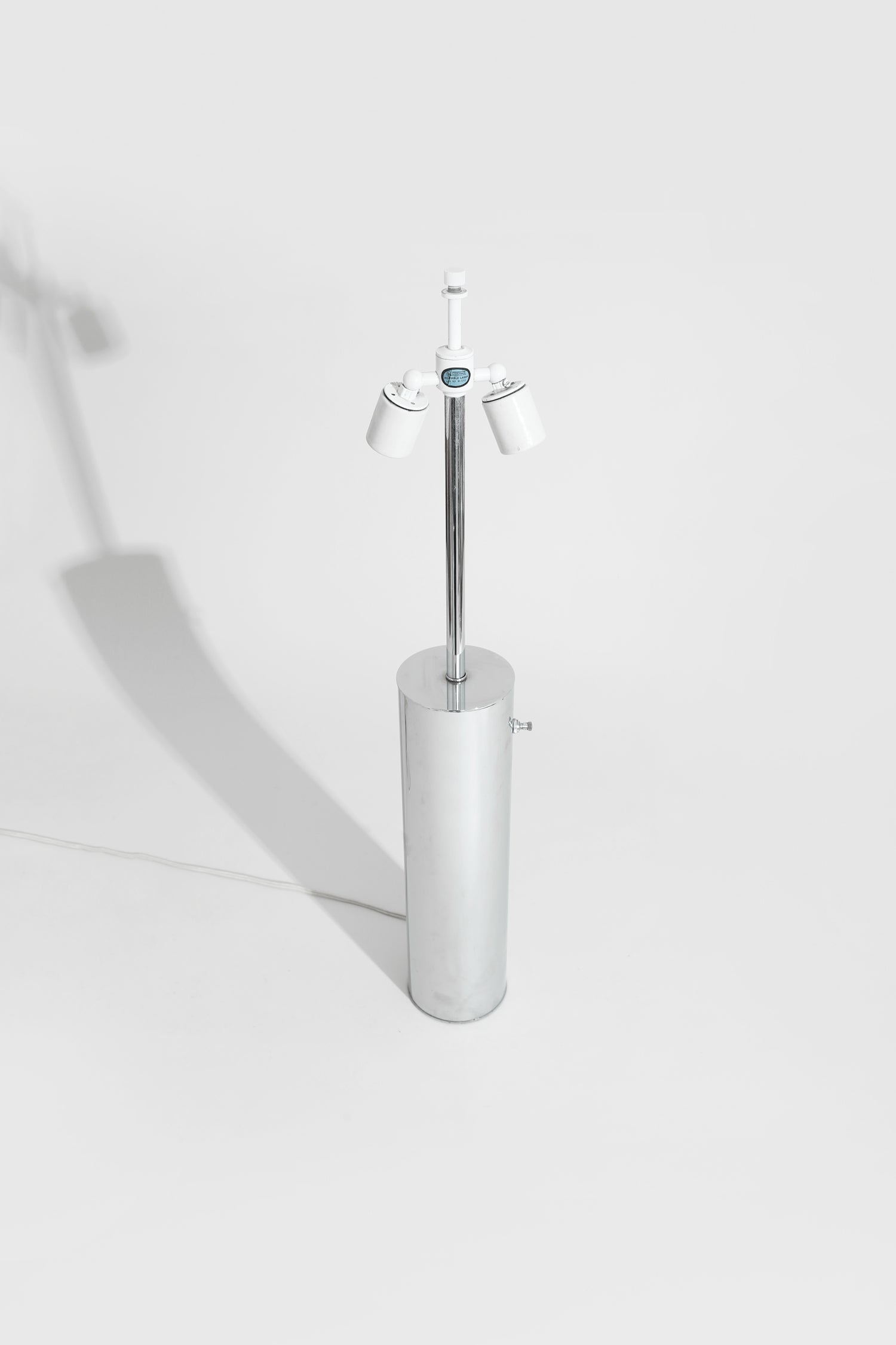 Cylindrical Chrome Table Lamp