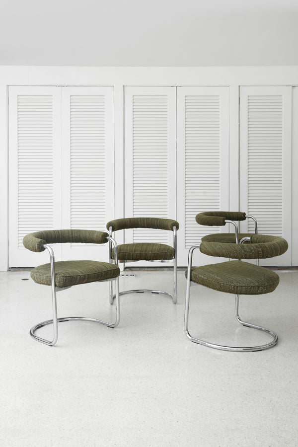 Tubular Chrome Cantilever Chairs (Set of 4)