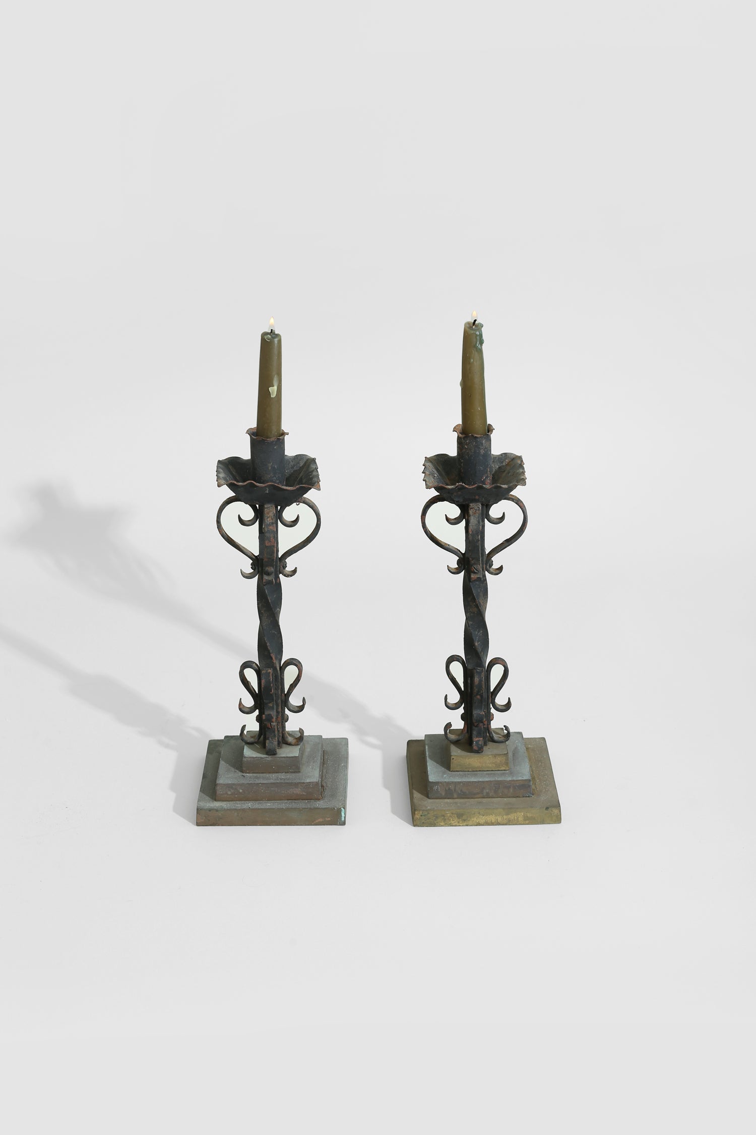 Wrought Iron Candleholder Set
