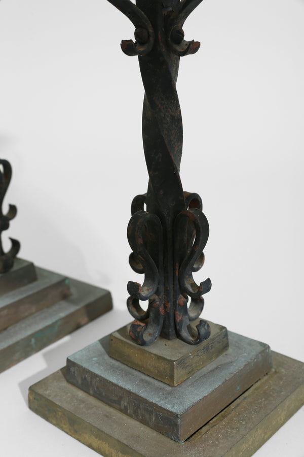 Wrought Iron Candleholder Set