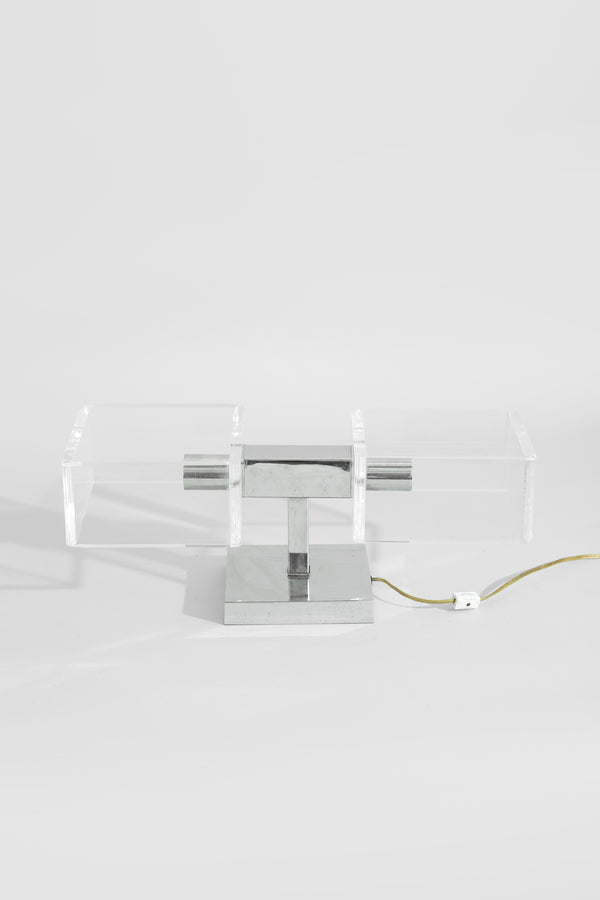 Lucite and Chrome Table Lamp