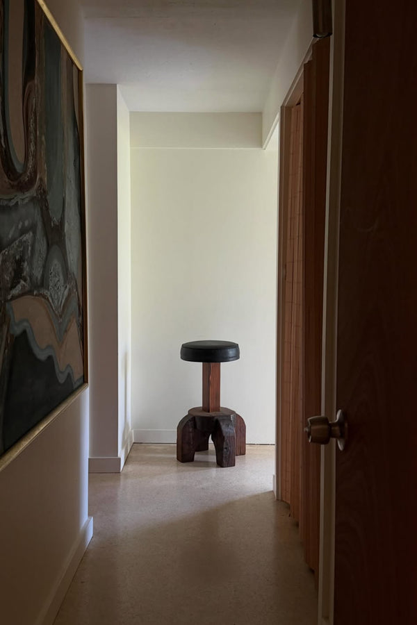 Brutalist Wood Stool