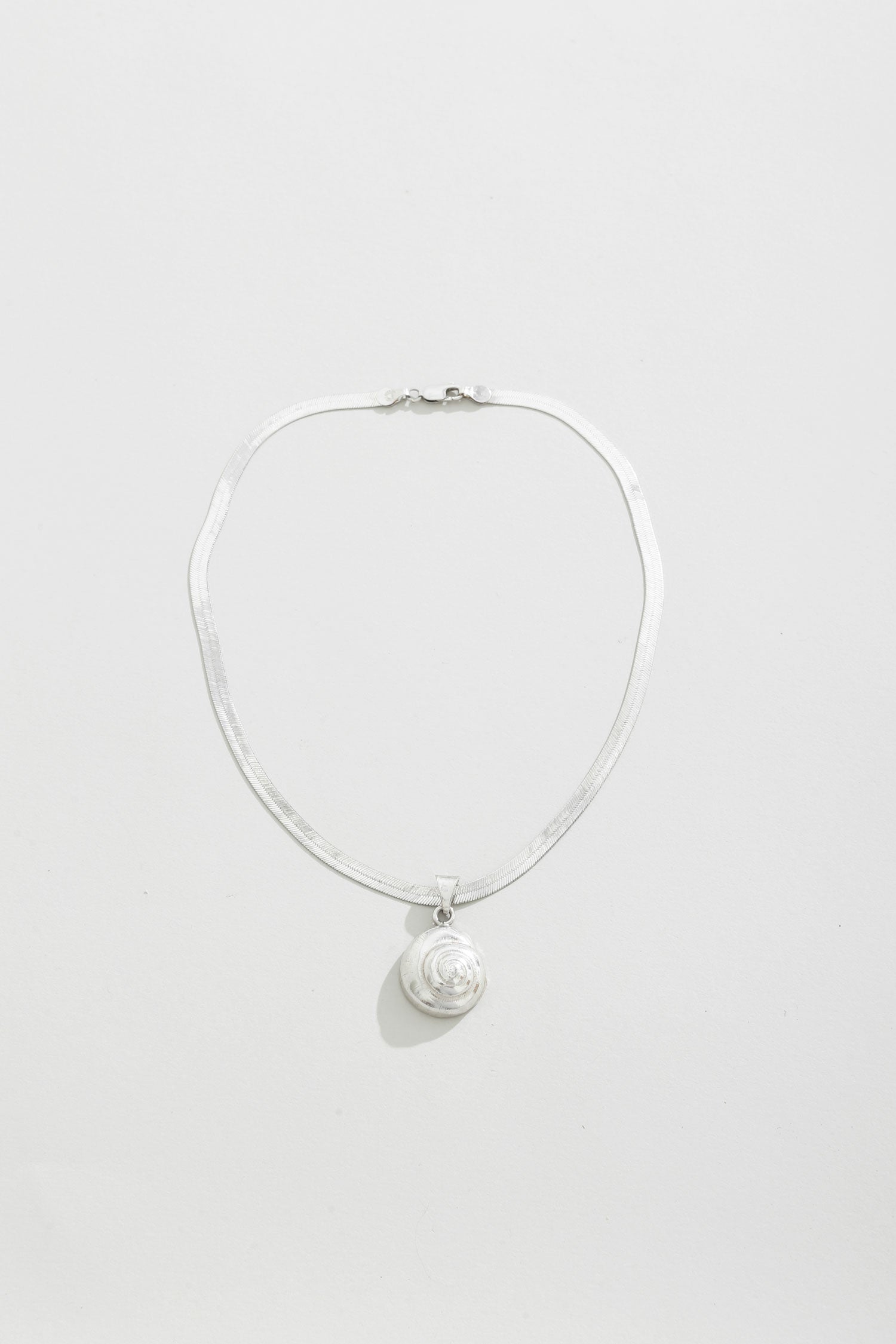 Spiral Shell Herringbone Necklace