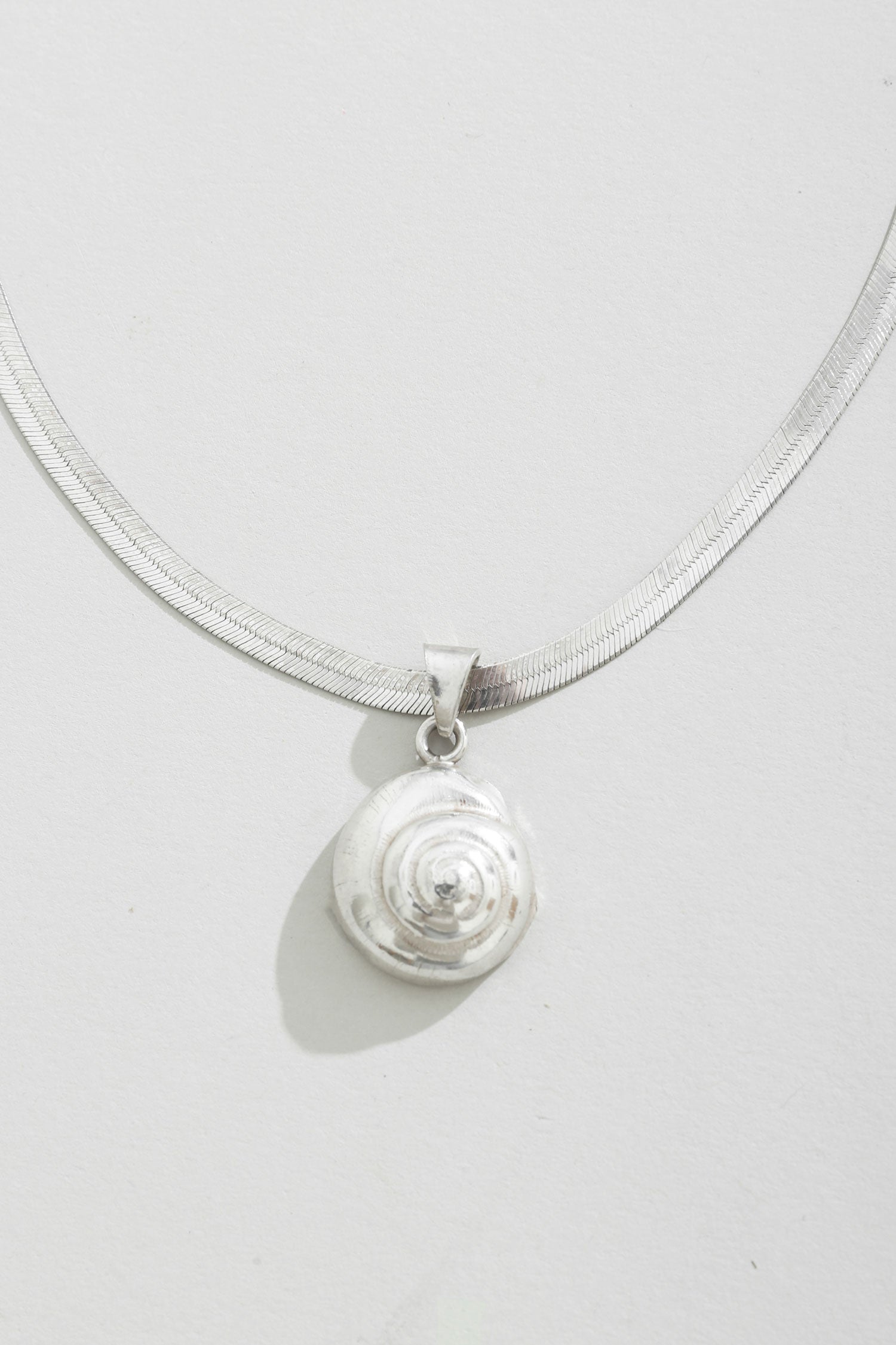Spiral Shell Herringbone Necklace