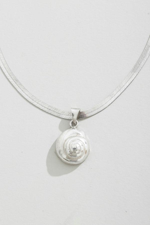 Spiral Shell Herringbone Necklace