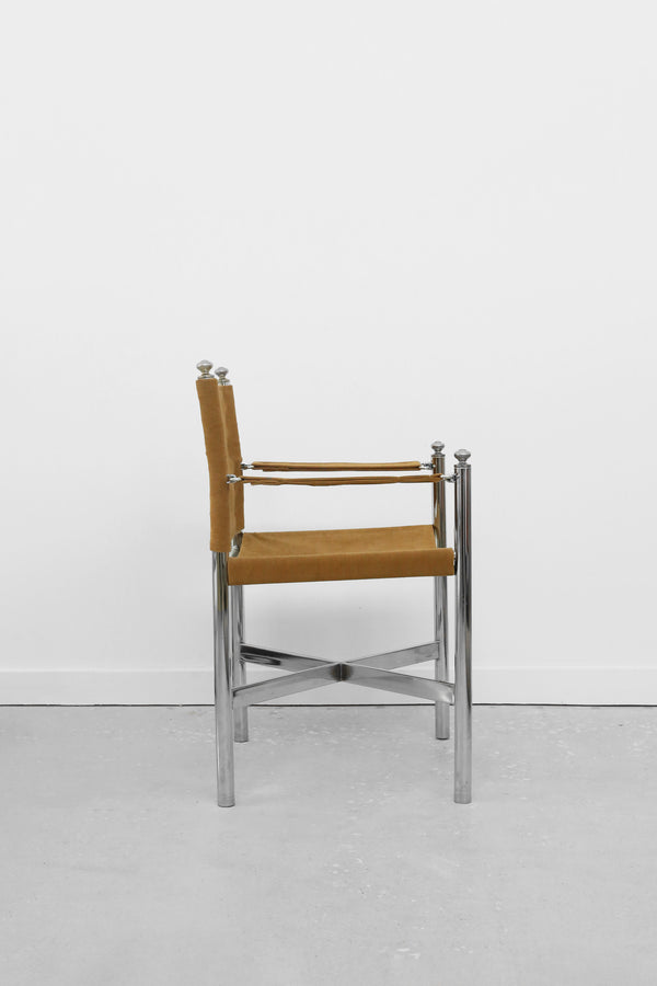 Chrome and Corduroy Arm Chair