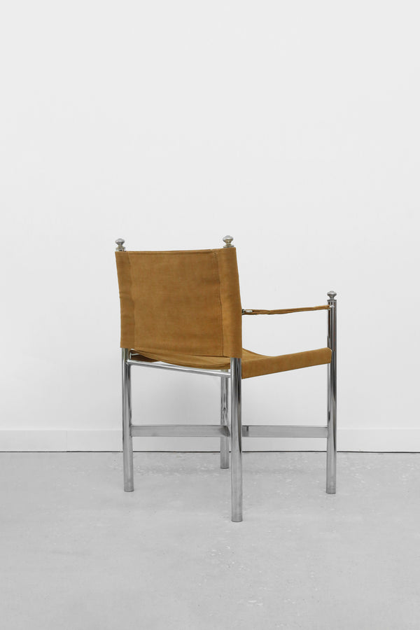 Chrome and Corduroy Arm Chair