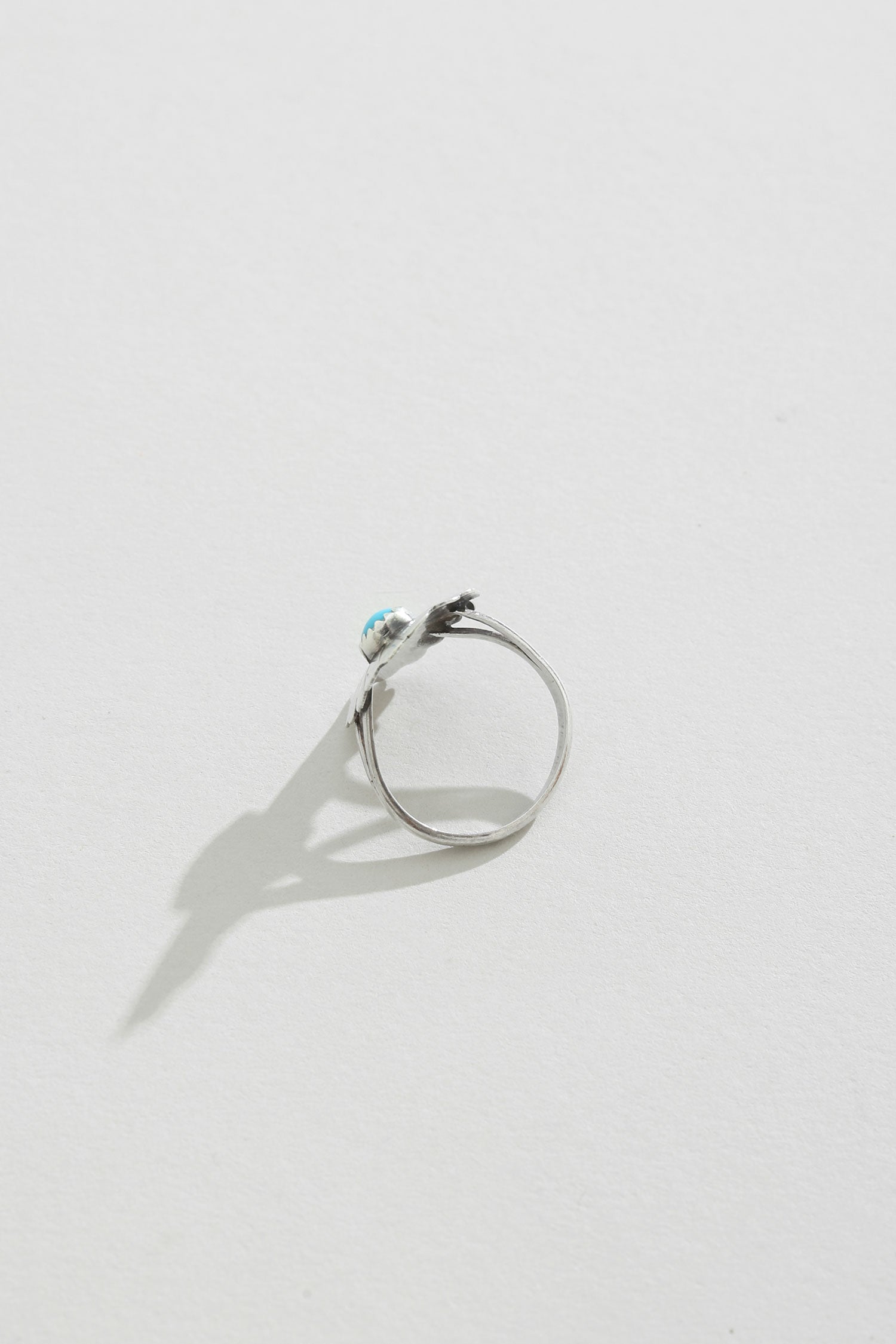 Turquoise Flower Ring, Size 7.75