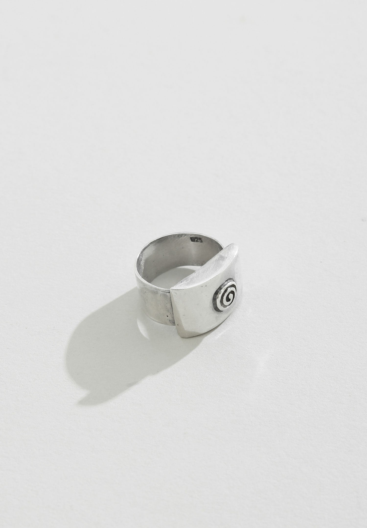 Modernist Spiral Motif Ring, Size 6.5