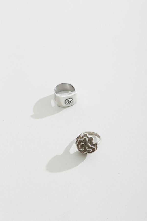 Modernist Spiral Motif Ring, Size 6.5