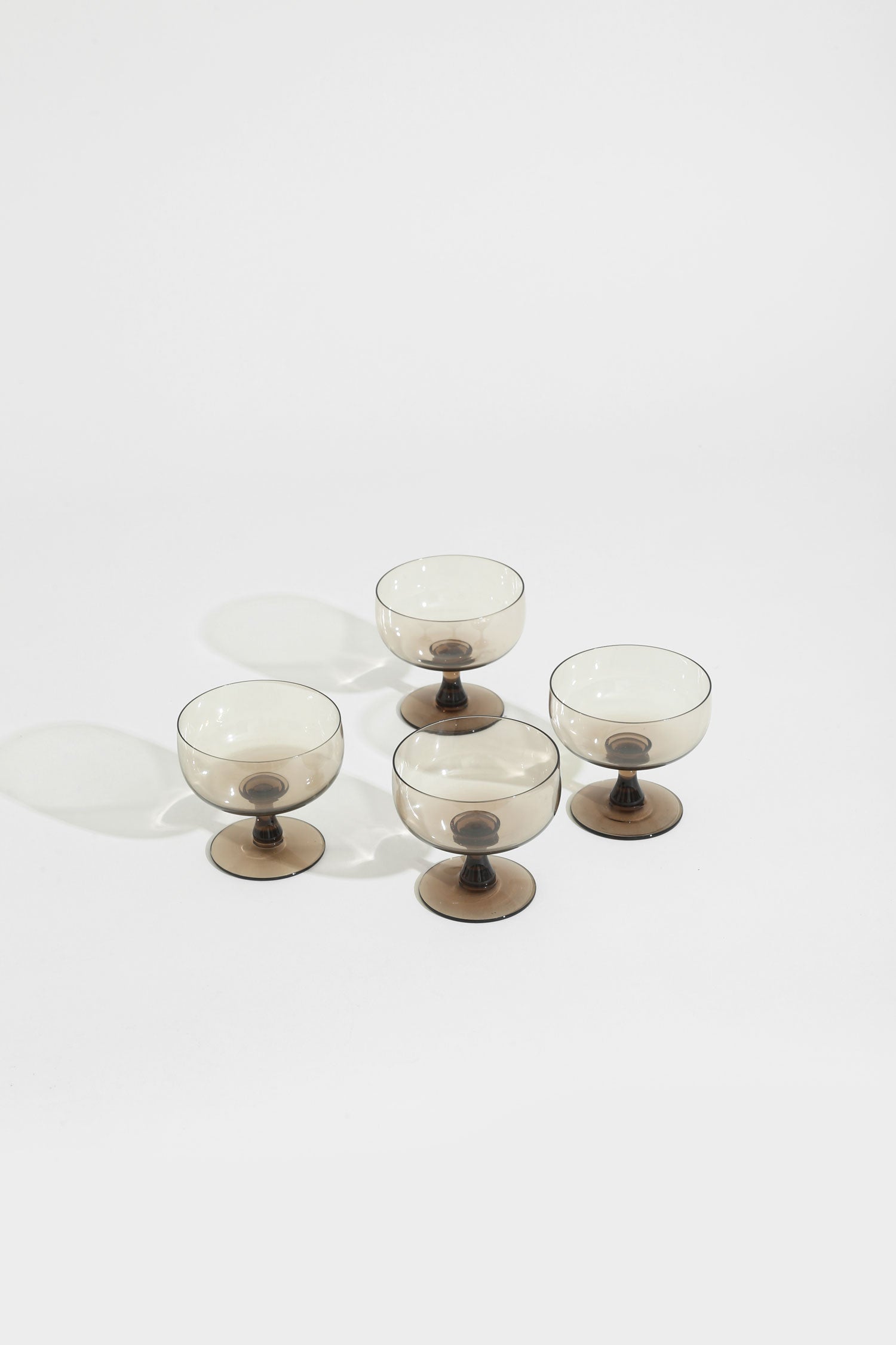 Smoky Glass Coupes - Set of 4