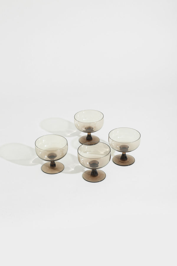Smoky Glass Coupes - Set of 4