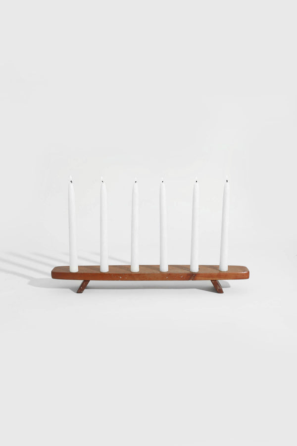 Wood Pedestal Candleholder