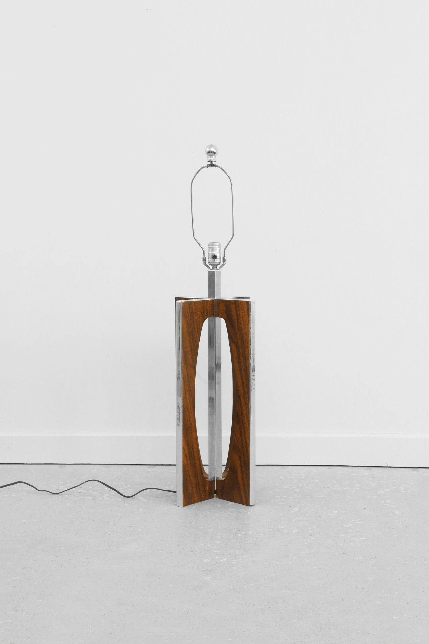 Chrome/Wood Modernist Lamp