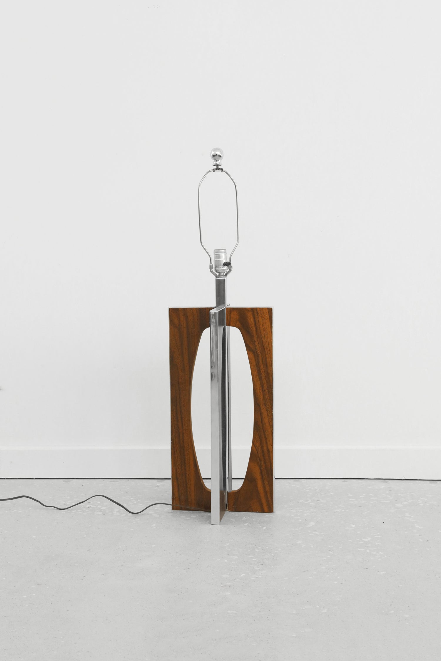 Chrome/Wood Modernist Lamp