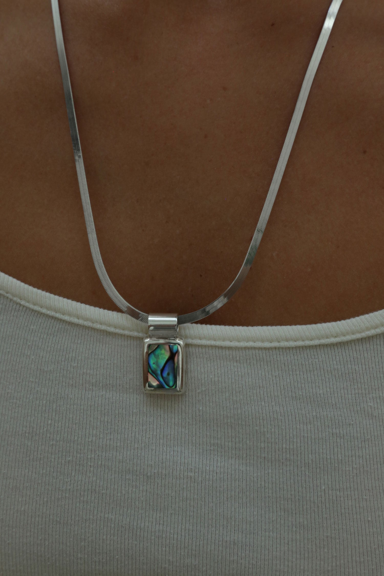 Abalone Herringbone Necklace