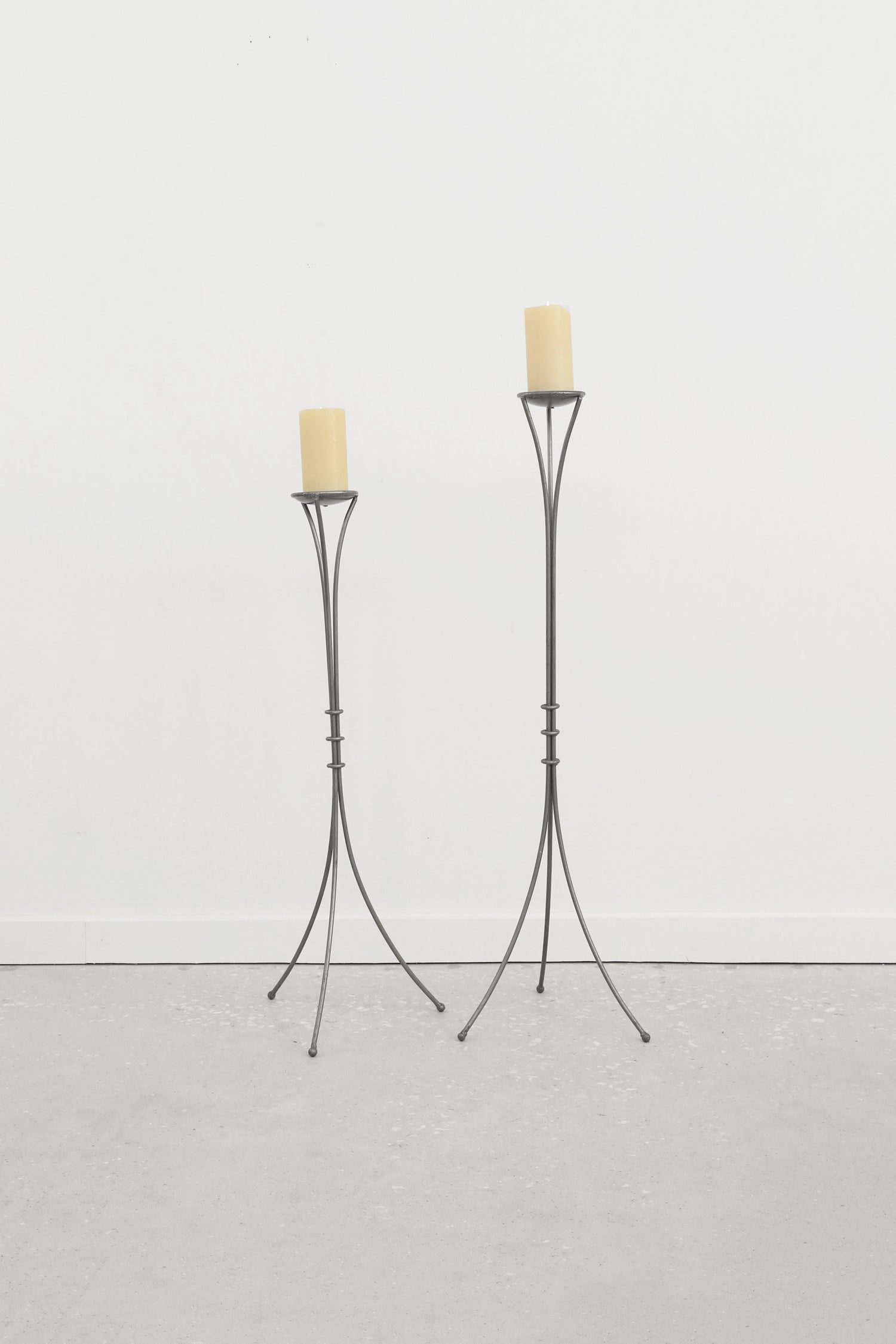 Sculptural Floor Candleholder Set