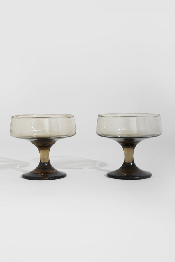 Smoked Champagne Glass Set