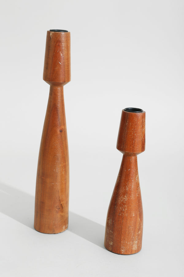 Scandinavian Wood Candleholder Set