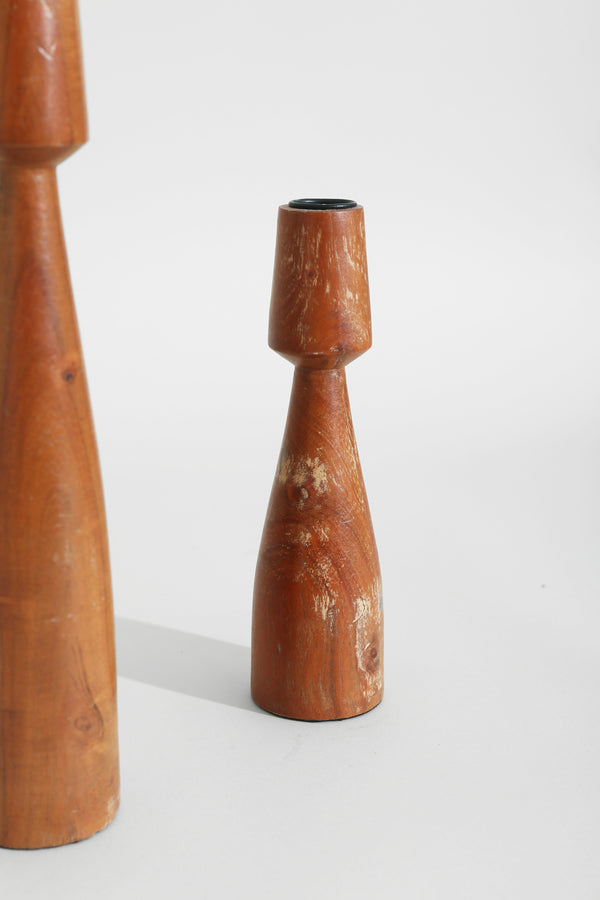 Scandinavian Wood Candleholder Set