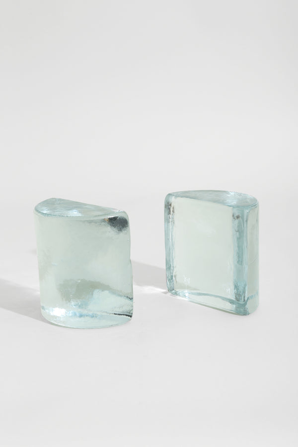 Glass Bookend Set