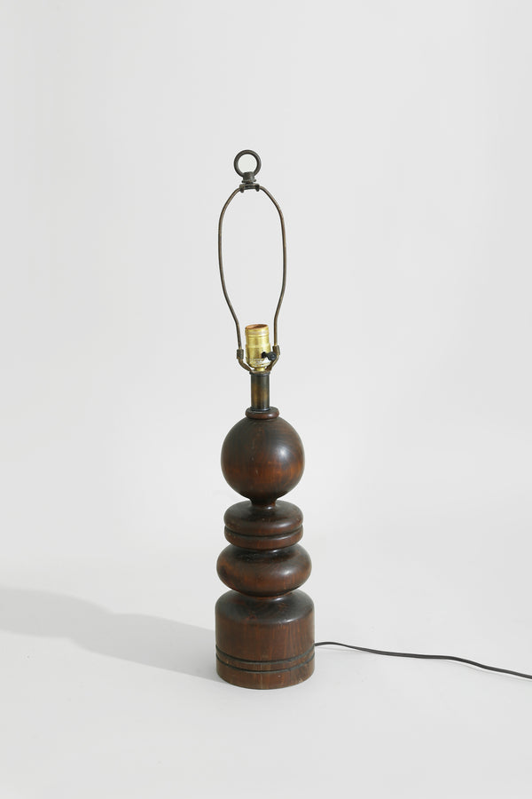 Sculptural Wood Table Lamp