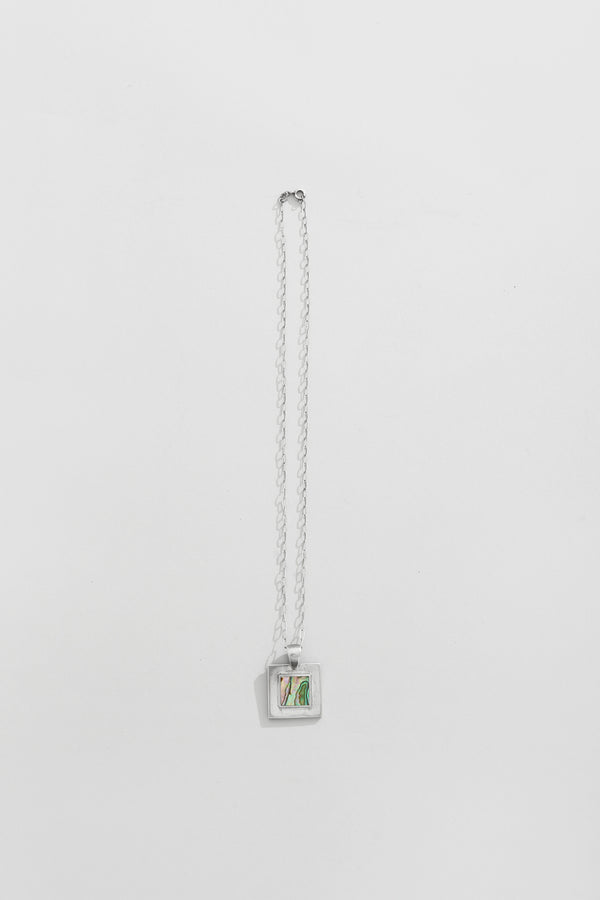 Square Abalone Inlay Necklace
