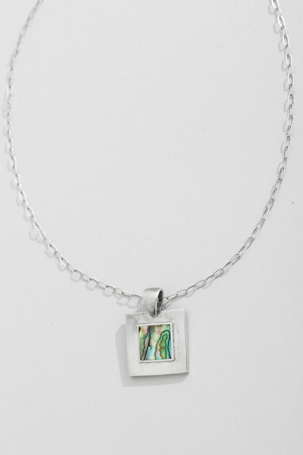 Square Abalone Inlay Necklace
