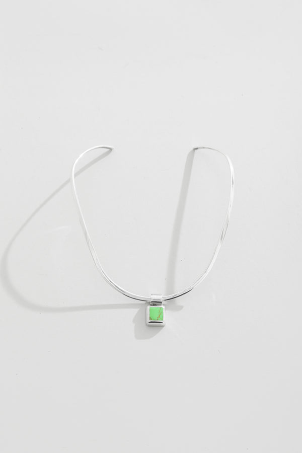 Green Stone Inlay Collar Necklace